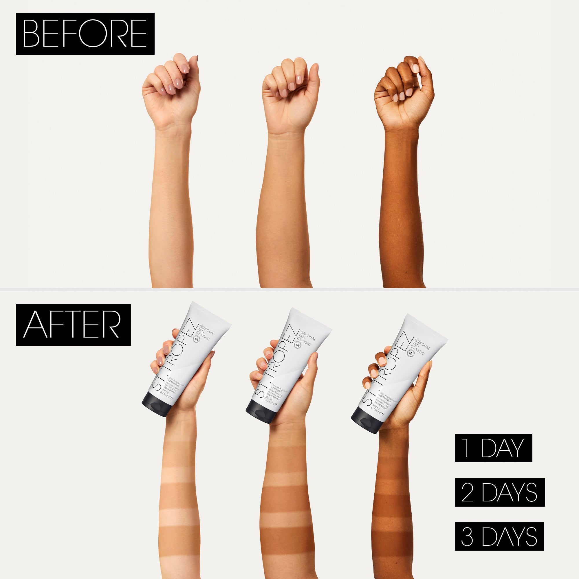 Gradual Tan Classic Daily Firming Lotion Light/Medium – feuchtigkeitsspendende Selbstbräunungslotion mit straffendem Effekt