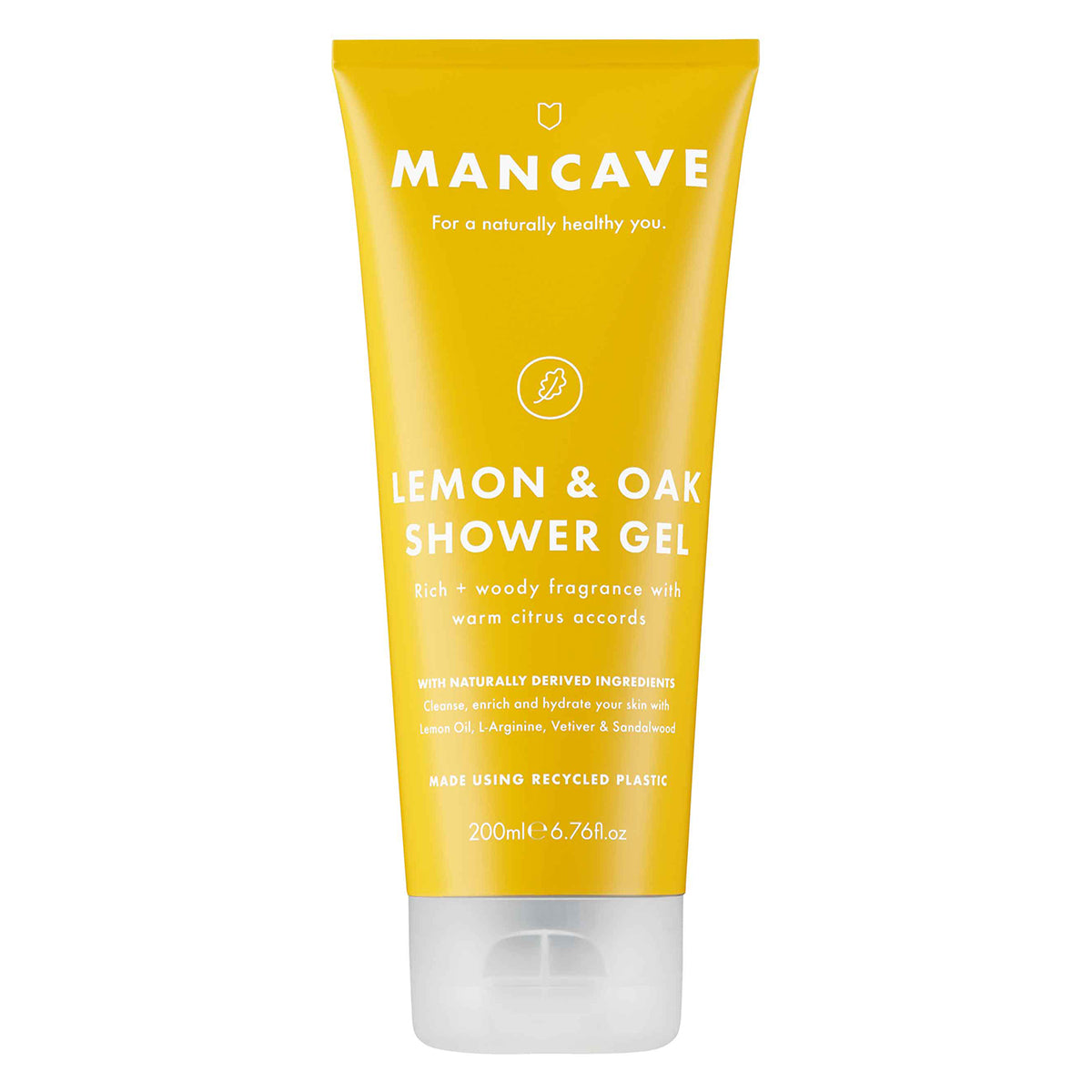 ManCave Lemon & Oak Shower Gel – natürliches Duschgel mit Zitronenöl und Aloe Vera zur belebenden und antibakteriellen Reinigung