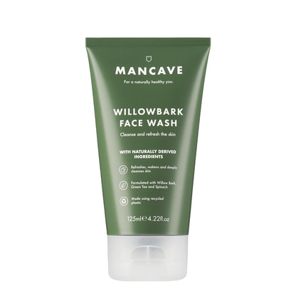 ManCave Willowbark Face Wash – Gesichtsreinigung mit Weidenrinde, grünem Tee, Spinat und Aloe Vera
