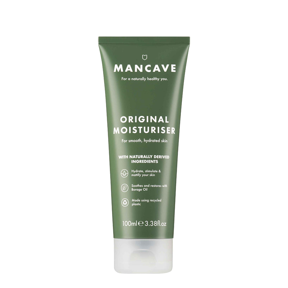 ManCave Original Moisturiser – mattierende Tagescreme für Männer mit Borretschöl, Shea Butter und Koffein