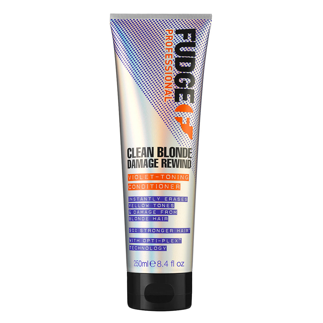 Fudge Clean Blonde Damage Rewind Violet Toning Conditioner – violette Spülung gegen Gelbstich und zur Reparatur geschädigter Haare