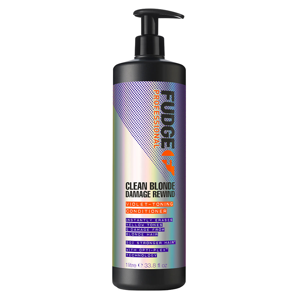 Fudge Clean Blonde Damage Rewind Violet Toning Conditioner – violette Spülung gegen Gelbstich und zur Reparatur geschädigter Haare