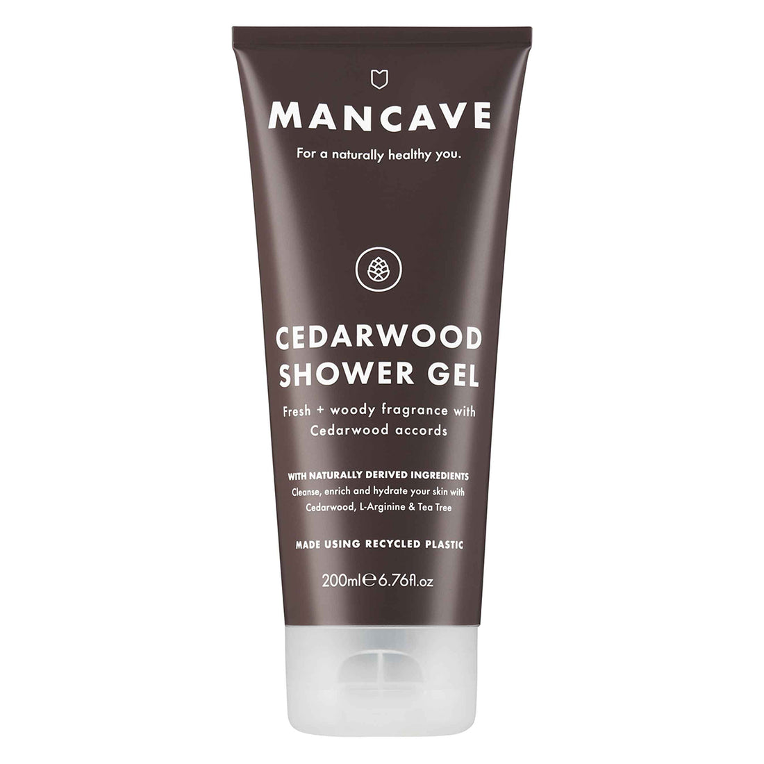 ManCave Cedarwood Shower Gel – Duschgel mit herbem Waldduft, Teebaumöl und L-Arginin